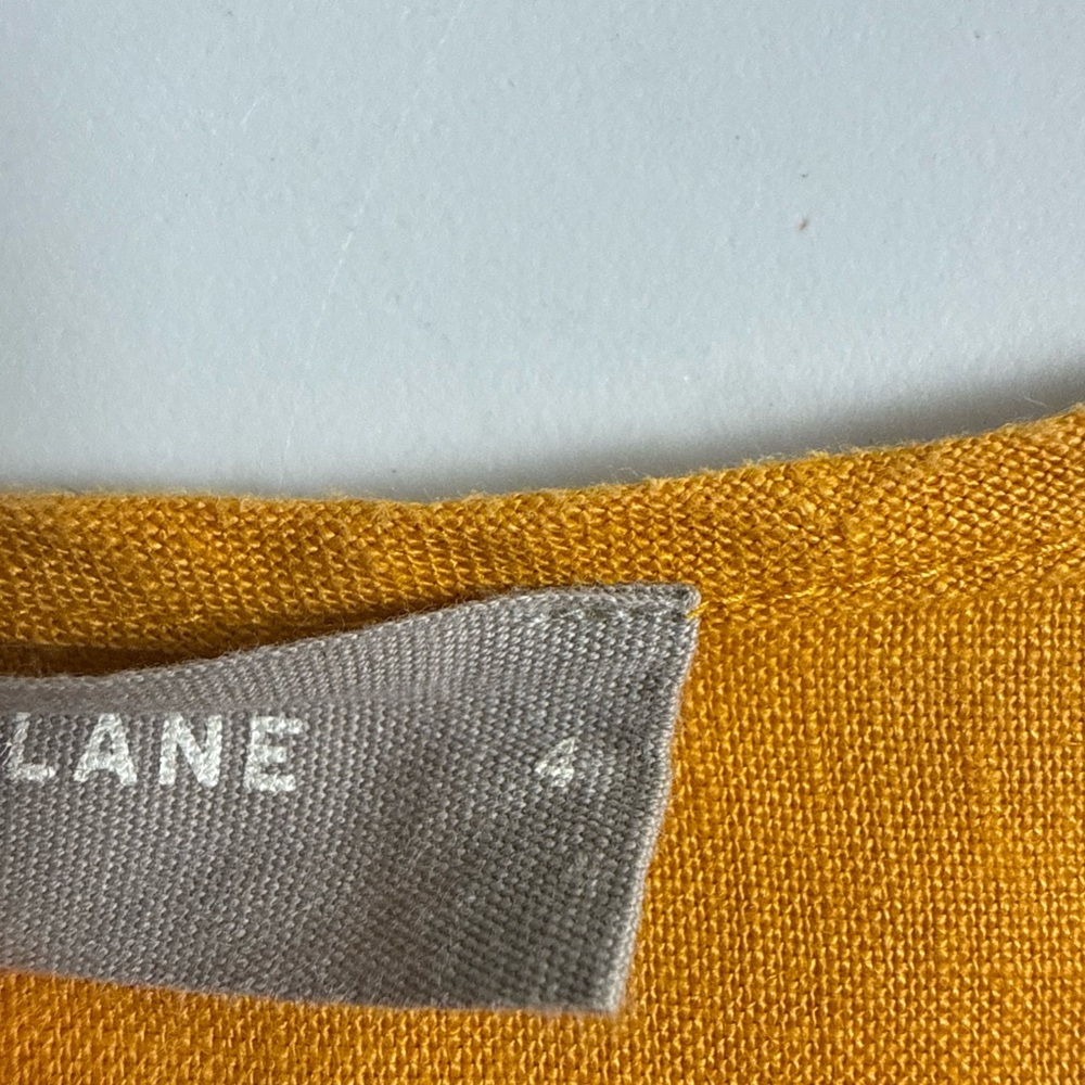 Everlane Bright Mustard Button-Front Cropped Blouse - Picture 2 of 5